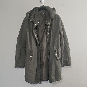 Daisy Olive Utility Jacket with Hood
